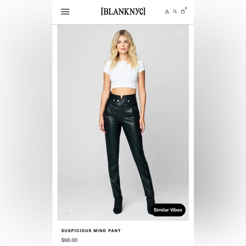NWT! Blank NYC Suspicious Mind Black Pant - Size 26 - Picture 5 of 10